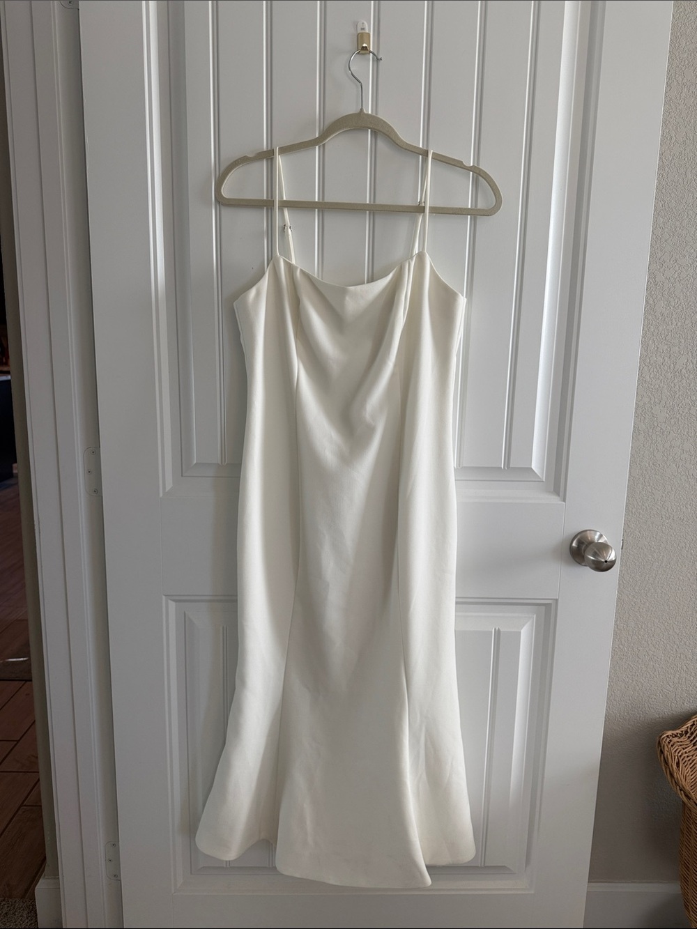 Likely Ivory Cowl-Neck Slip Midi Dress